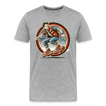 Hoverboarding ist zeitloser Spaß - Männer Premium Bio T-Shirt - Grau meliert - Vorne - Damien (186cm)
