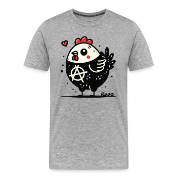 Funny Anarchy Chicken - Men's Premium Organic T-Shirt - heather grey - Front - Damien (186cm)