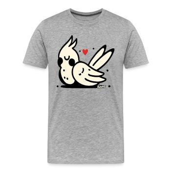 Schlafender Kakadu - Männer Premium Bio T-Shirt - Grau meliert - Vorne - Damien (186cm)