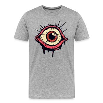 Unheimlich, hypnotisch und wach, das Auge - Männer Premium Bio T-Shirt - Grau meliert - Vorne - Damien (186cm)