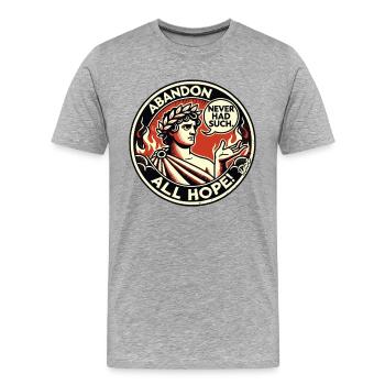 Abandon all hope, Dante in hell - Men's Premium Organic T-Shirt - heather grey - Front - Damien (186cm)