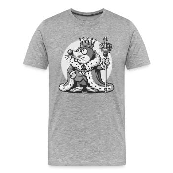 Taupe Majesté le Roi du Jardin - T-shirt bio Premium Homme - gris chiné - Devant - Damien (186cm)