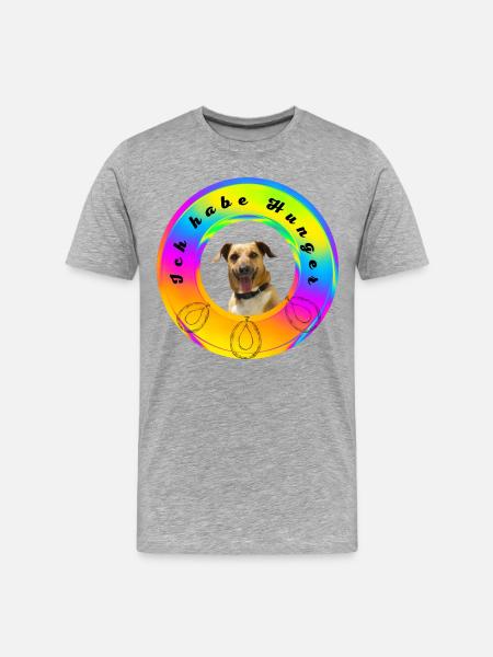 Ich habe Hunger auf Fleisch - Männer Premium Bio T-Shirt - Grau meliert