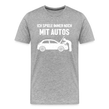 Spiele mit Autos Automechaniker Mechatroniker Kfz - Männer Premium Bio T-Shirt - Grau meliert - Vorne - Damien (186cm)