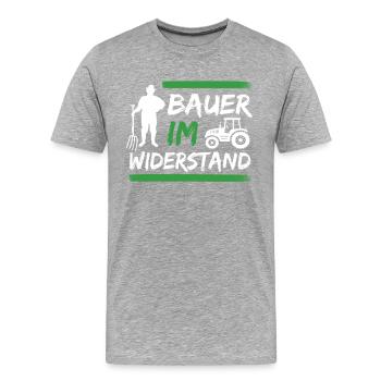 Bauern und Landwirte Demo Protest - Männer Premium Bio T-Shirt - Grau meliert - Vorne - Damien (186cm)