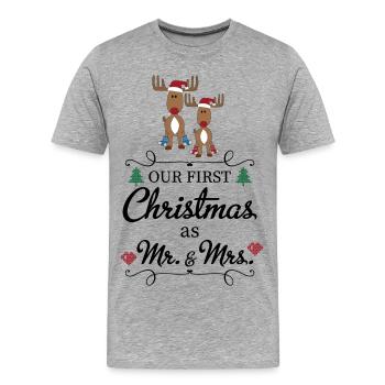 Noël - T-shirt bio Premium Homme - gris chiné - Devant - Damien (186cm)