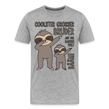 Bääm - Coolster großer Bruder auf der ganzen Welt - Männer Premium Bio T-Shirt - Grau meliert - Vorne - Damien (186cm)