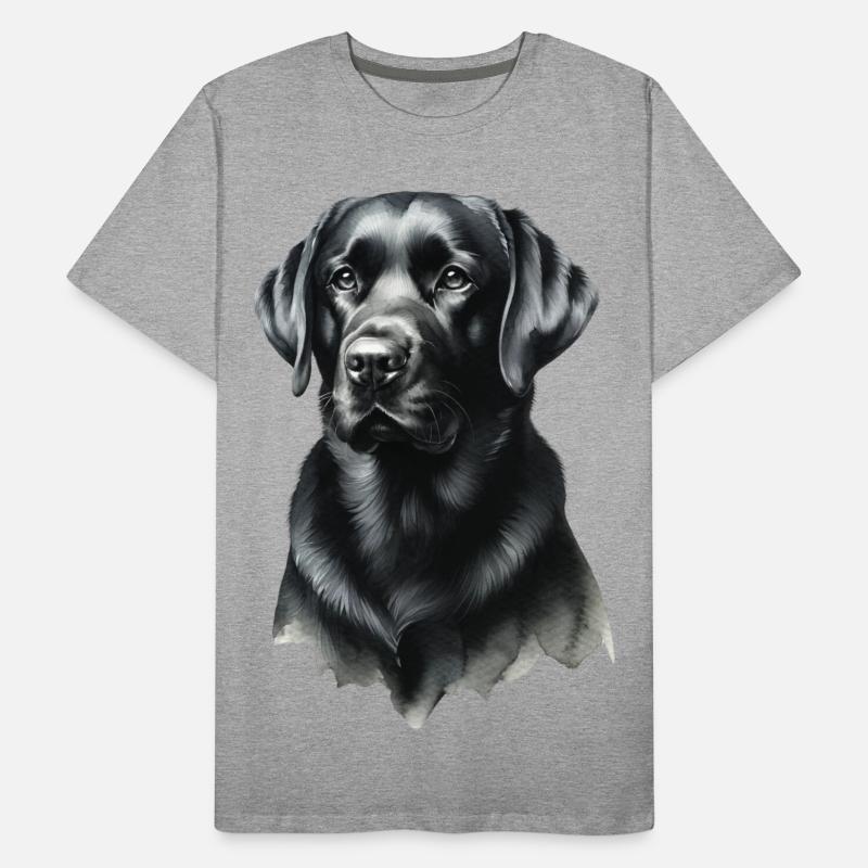 Edler schwarzer Labrador Portrait Labrador Männer Premium Bio T-Shirt