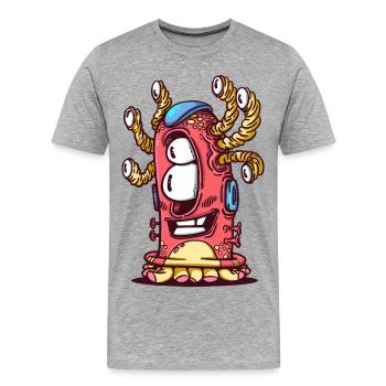Tentacules de monstre colorés - T-shirt bio Premium Homme - gris chiné - Devant - Damien (186cm)