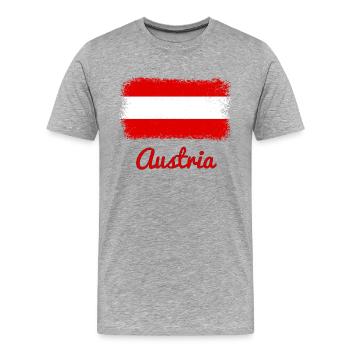 Austria Nationalflagge austria flag - Männer Premium Bio T-Shirt - Grau meliert - Vorne - Damien (186cm)