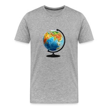 globe - Men's Premium Organic T-Shirt - heather grey - Front - Damien (186cm)