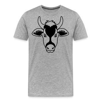 Cow head for trailers of cows and bulls - Men's Premium Organic T-Shirt - heather grey - Front - Damien (186cm)