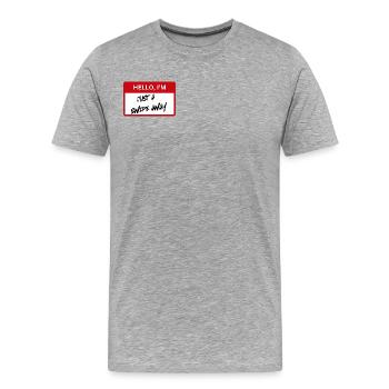 Swipe Away - Männer Premium Bio T-Shirt - Grau meliert - Vorne - Damien (186cm)