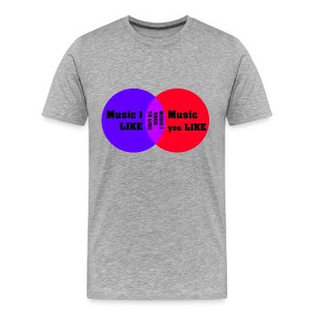 Musique que j'aime, la musique que vous aimez - T-shirt bio Premium Homme - gris chiné - Devant - Damien (186cm)