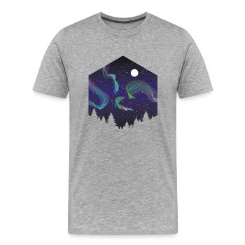 Polar Lichter 2 - Männer Premium Bio T-Shirt - Grau meliert - Vorne - Damien (186cm)
