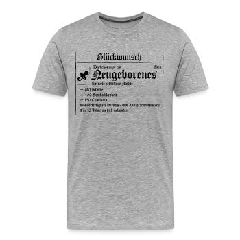 RPG Baby - Männer Premium Bio T-Shirt - Grau meliert - Vorne - Damien (186cm)