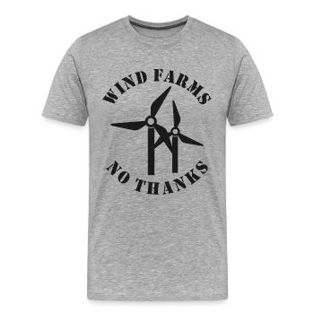 Parcs éoliens Non merci - T-shirt bio Premium Homme - gris chiné - Devant - Damien (186cm)