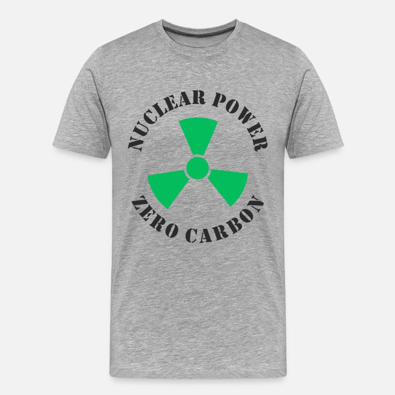 Atomkraft, Null CO2 Kohlenstoff - Männer Premium Bio T-Shirt - Grau meliert