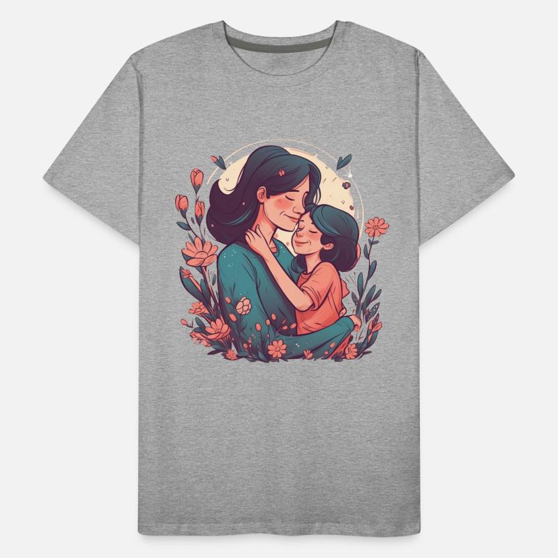 Wunderschönes Muttertagsdesign, Kind umarmt Mutter Männer Premium Bio T-Shirt