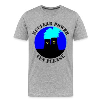 Atomkraft Ja bitte, Ja zu Atomenergie - Männer Premium Bio T-Shirt - Grau meliert - Vorne - Damien (186cm)