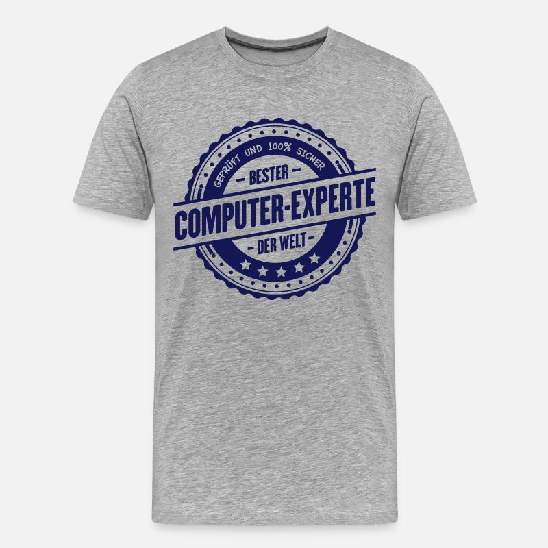 Bester Computer-Experte - Männer Premium Bio T-Shirt - Grau meliert