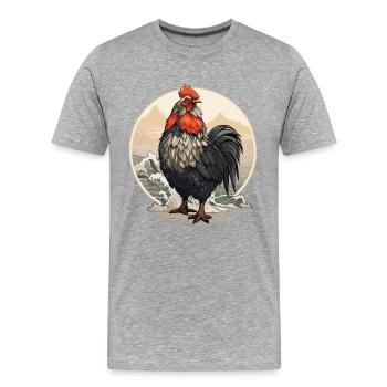 Rooster - Männer Premium Bio T-Shirt - Grau meliert - Vorne - Damien (186cm)