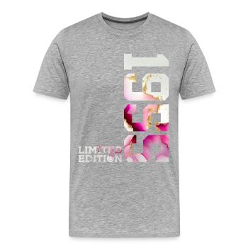 71. GEBURTSTAG 71 JAHRE LIMITED EDITION 1955 - Männer Premium Bio T-Shirt - Grau meliert - Vorne - Damien (186cm)
