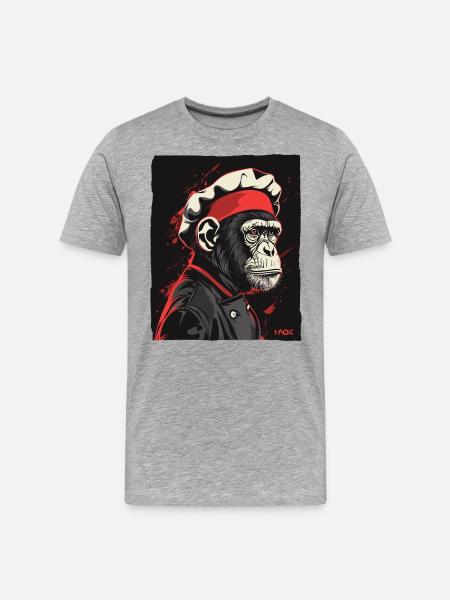 Monkey Chef et Monkey Chef - T-shirt bio Premium Homme - gris chiné