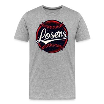 Équipe pour les perdants - T-shirt bio Premium Homme - gris chiné - Devant - Damien (186cm)