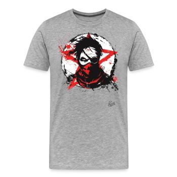 Chaos, anarchie et punk - T-shirt bio Premium Homme - gris chiné - Devant - Damien (186cm)