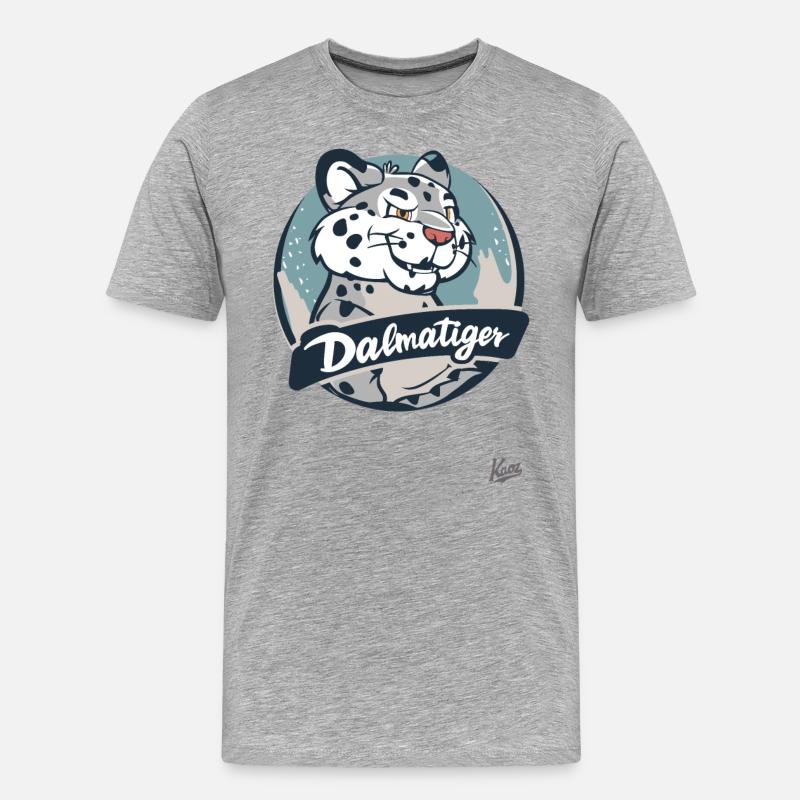 Der Dalmatiger: Der Dalmatiner-Tiger - Männer Premium Bio T-Shirt - Grau meliert