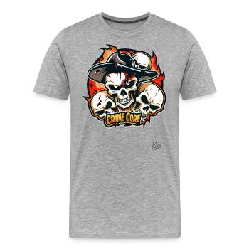 Noyau de crânes criminels, Krimi Totenköpfe Kern - T-shirt bio Premium Homme - gris chiné - Devant - Damien (186cm)