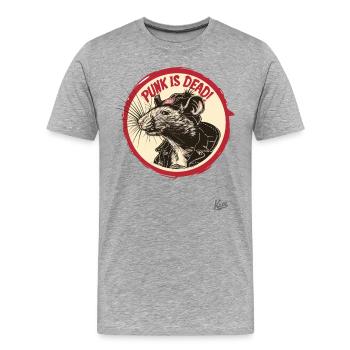 Music Punk Rat : Le punk est mort - T-shirt bio Premium Homme - gris chiné - Devant - Damien (186cm)