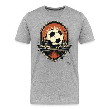 Un emblème pour le football - T-shirt bio Premium Homme - gris chiné - Devant - Damien (186cm)