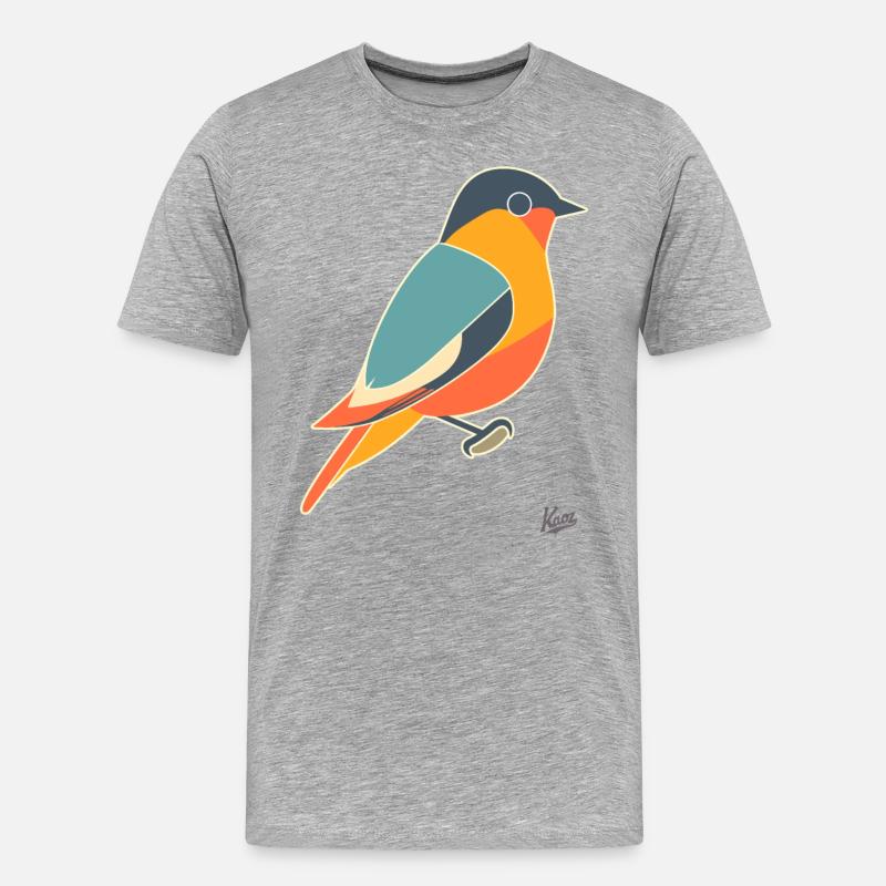 Cooler bunter Vogel - Männer Premium Bio T-Shirt - Grau meliert