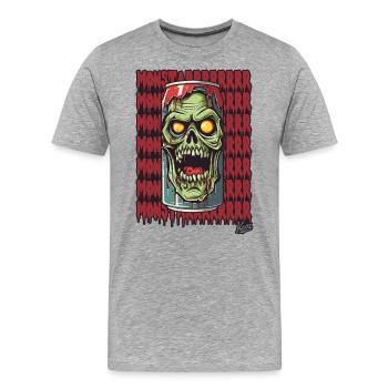 Monster Zombie Getränke Dose - Männer Premium Bio T-Shirt - Grau meliert - Vorne - Damien (186cm)