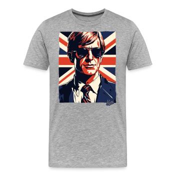 Britische Flagge Typ Chad Geezer Großbritannien - Männer Premium Bio T-Shirt - Grau meliert - Vorne - Damien (186cm)