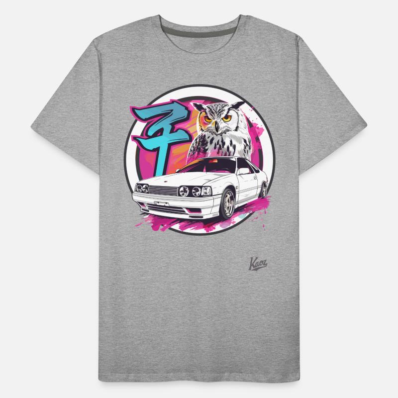 Farbexplosion: Eule und JDM Street Car Männer Premium Bio T-Shirt