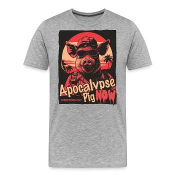 Cool Apocalypse Pig maintenant - T-shirt bio Premium Homme - gris chiné - Devant - Damien (186cm)