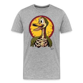 Chasse au canard pour un canard squelette stupide drôle - T-shirt bio Premium Homme - gris chiné - Devant - Damien (186cm)