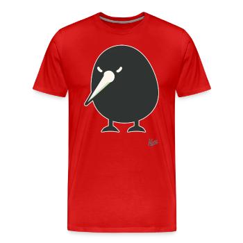 Drôle d’oiseau kiwi - T-shirt bio Premium Homme - rouge - Devant - Damien (186cm)