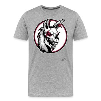 Passif Agressif Horreur Zombie Lama - T-shirt bio Premium Homme - gris chiné - Devant - Damien (186cm)