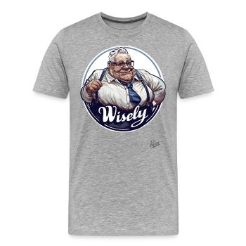 The old wise and clever man - Men's Premium Organic T-Shirt - heather grey - Front - Damien (186cm)