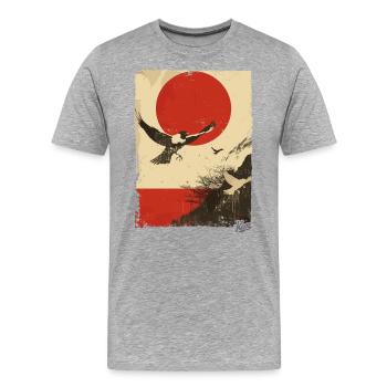Propaganda Style: Nature and Birds - Men's Premium Organic T-Shirt - heather grey - Front - Damien (186cm)