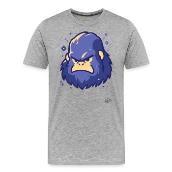 Le Yeti Sasquatch bleu frais - T-shirt bio Premium Homme - gris chiné - Devant - Damien (186cm)