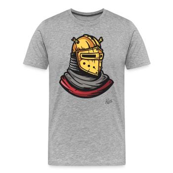 Casques médiévaux des chevaliers perses - T-shirt bio Premium Homme - gris chiné - Devant - Damien (186cm)