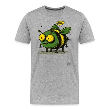 L’abeille bourdon cool et laide - T-shirt bio Premium Homme - gris chiné - Devant - Damien (186cm)