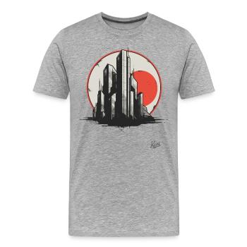 Brutal architecture of the future and science - Men's Premium Organic T-Shirt - heather grey - Front - Damien (186cm)