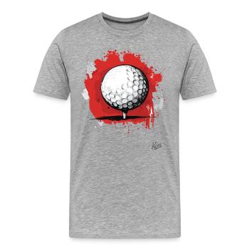 Golf Ball Golfing - Men's Premium Organic T-Shirt - heather grey - Front - Damien (186cm)