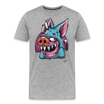 Funny Quasi-Modo: The Cartoon Pig of Notre - Men's Premium Organic T-Shirt - heather grey - Front - Damien (186cm)